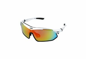 YEAZ Sportbrille »SUNRAY«, Sport-Sonnenbrille weiß/schwarz/rot