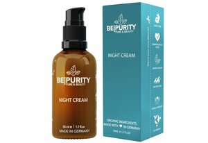 Bepurity Nachtcreme »mit Hyaluron, Bio Aloe Vera Saft und Bio Rizinusöl fürs Gesicht«, Unisex Gesichtscreme Zertifizierte Naturkosmetik - Made in Germany