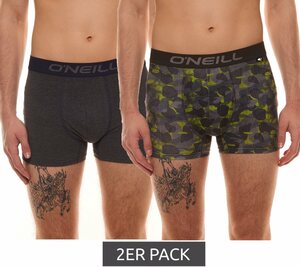 O'Neill Boxershorts »2er Pack O´NEILL Herren Boxer-Shorts stilvolle Unterwäsche mit Allover-Print Unterhose Grau«
