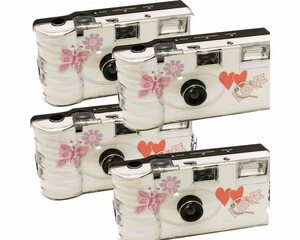 1A PHOTO PORST »4 x Einwegkamera Hochzeit Schmetterling« Kompaktkamera