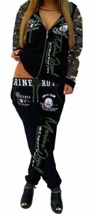 Jaylvis Jogginganzug »Marine Royal Damen Trainingsanzug Sportanzug Streetwear Fitness A.2254«, Jacke mit Kapuze