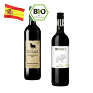 Musso – spanische Rebsortenweine oder Osborne Solaz Tempranillo Bio
