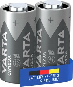 VARTA »Professional Lithium Spezial Batterie« Batterie, (3 V, 2 St), VARTA LITHIUM Cylindrical Batterie CR123A 2er Pack Batterien Premiumbatterie für Hochleistungsanwendungen
