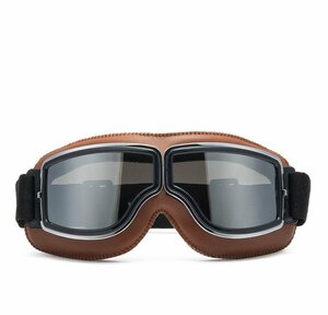 BOTRIBAS Motorradbrille »Motorradbrille Motorräder Retro Pilot Nebelsichere Brille ATV Bike Motocross Brille - Transparente Linse«, Anti-UV,Wind- und Sandschutz