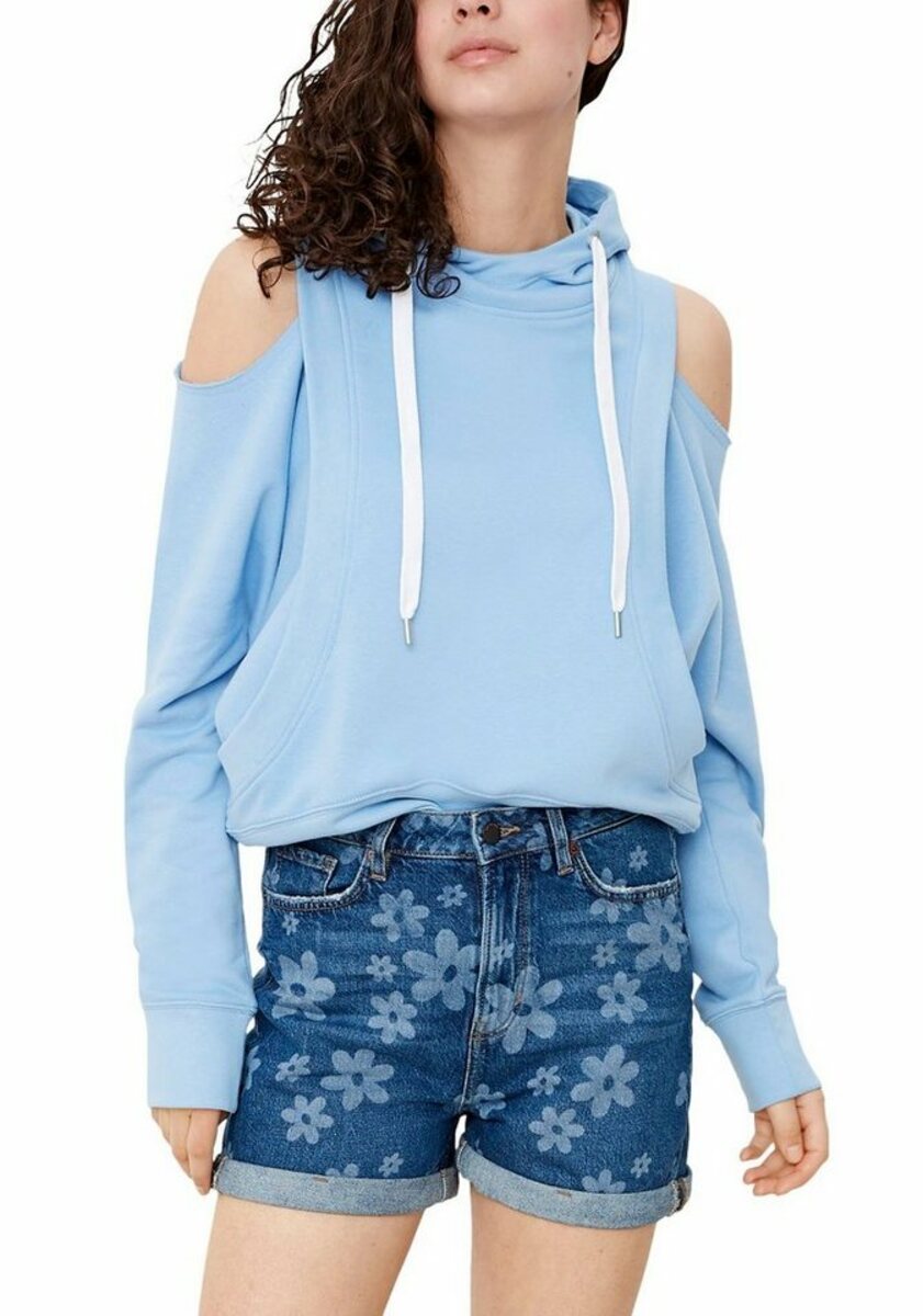 Bild 1 von Q/S by s.Oliver Kapuzensweatshirt mit Cut-out an den Schultern