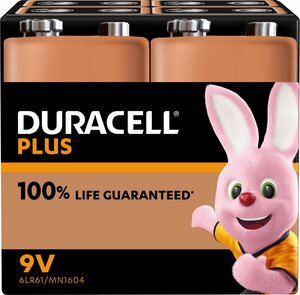 Duracell »4 Stck, 9 V E-Block, 6LR61« Batterie, 6LR61 (9 V, 4 St), Lagerfähigkeit: bis zu 10 Jahre