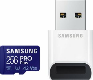 Samsung »PRO Plus 256GB microSDXC Full HD & 4K UHD inkl. USB-Kartenleser« Speicherkarte (256 GB, UHS Class 10, 160 MB/s Lesegeschwindigkeit)