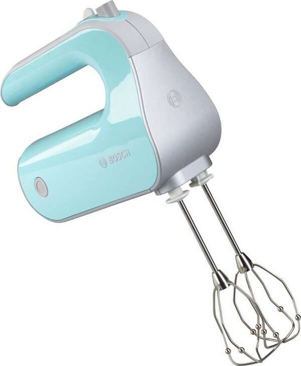 Bild 1 von BOSCH Handmixer Styline Colour MFQ40302, 500 W, 5 Stufen plus Turbostufe, 2 Rührbesen, 2 Edelstahl-Knethaken, türkis/silber