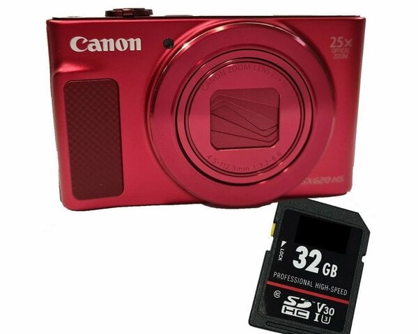 Bild 1 von 1A PHOTO PORST »Canon Powershot SX620 HS rot + SD 32 GB« Kompaktkamera