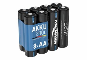 ANSMANN® »Akku AA Mignon 2800mAh NiMH 1,2V - Batterien wiederaufladbar (8 Stück)« Akku 2800 mAh (1.2 V)