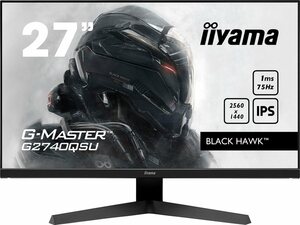Iiyama G-MASTER G2740QSU-B1 LED-Monitor (68,6 cm/27 ", 2560 x 1440 Pixel, WQHD, 1 ms Reaktionszeit, 75 Hz)