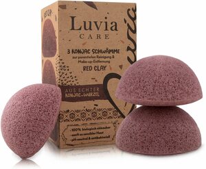 Luvia Cosmetics Reinigungsschwamm »Konjac Schwamm Set Red Clay«, 3 tlg.