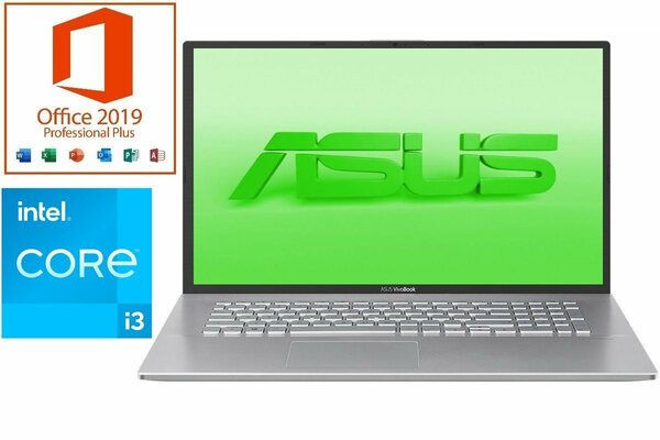 Bild 1 von Asus S712, 8GB RAM, Notebook (44,00 cm/17.3 Zoll, Intel Core i3 1005G1, UHD Graphics, 0 GB HDD, 256 GB SSD, inkl. Microsoft Office 2019 Professional)