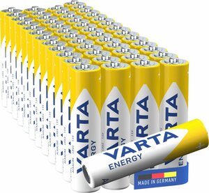 VARTA »VARTA Energy AAA Micro 50er Pack Alkaline Batterie - Made in Germany - ideal für Spielzeug, Taschenlampen und andere batteriebetriebene Geräte« Batterie, LR03