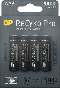 GP Batteries »AA NiMH 2000 mAh ReCyko Pro 1,2V 4 Stück« Batterie, (1,2 V, 4 St)