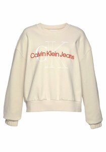 Calvin Klein Jeans Plus Sweatshirt »PLUS TWO TONE MONOGRAM CREW NECK« mit tonalem Calvin Klein Logo-Monogramm & farbigem Logoschriftzug