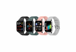 BlingBin Armbanduhr IP67 Wasserdichte Fitness-Tracker-Uhr Bluetooth-Anruf-Schrittzähler-Uhr mit Herzfrequenz-Blutdruck- und Schlafmonitor für Schlafsport Smartwatch (1,4 Zoll)