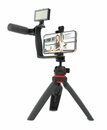 Bild 1 von DigiPower »5-teiliges Vlogging Set mit Videolicht, Shotgun Pro Mikrofon, Winkelhalterung mit zwei Blitzschuhadaptern, Dreibeinstativ mit Smartphone, Action Cam und DSLR Kamera-Halterung für Live St