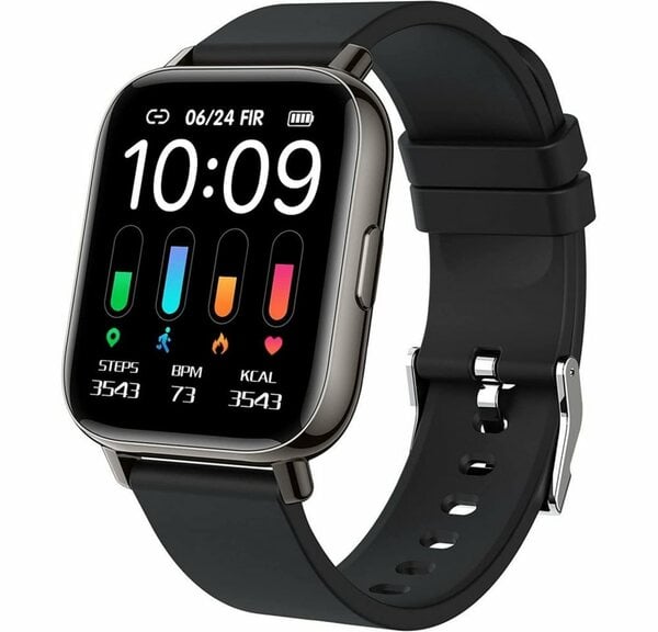 Bild 1 von GelldG Smartwatch, 1.69 Zoll HD Voll Touchscreen Fitness Tracker Uhr, IP68 Wasserdicht Fitnessuhr mit Pulsmesser Schrittzähler, Damen Herren Sportuhr Smart Watch Uhren, Schwarz Smartwatch