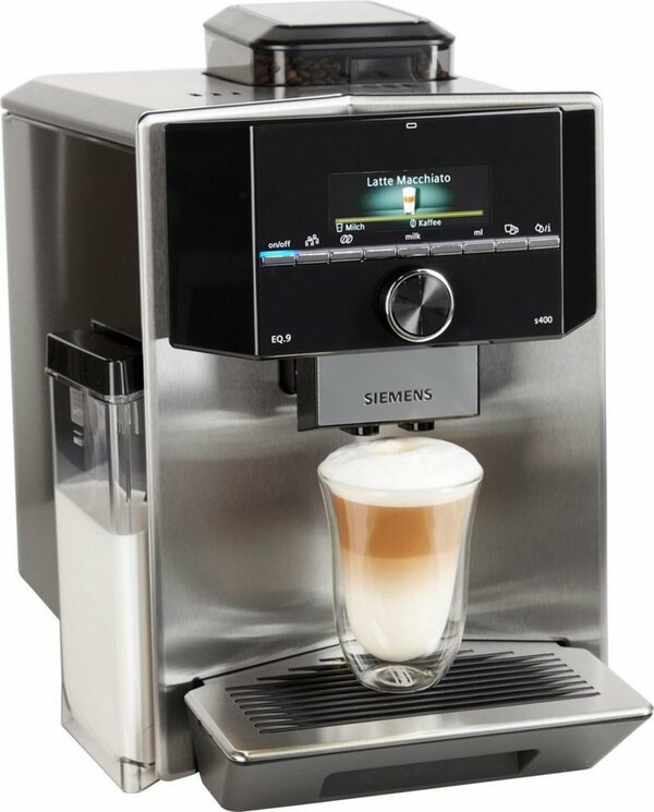 Bild 1 von SIEMENS Kaffeevollautomat EQ.9 s400 TI924501DE, individualCoffee System: Persönliches Getränke-Menü für bis zu 6 Profile.