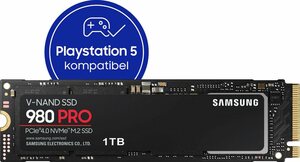 Samsung »980 PRO 1TB SSD« interne SSD (1 TB) 7000 MB/S Lesegeschwindigkeit, 5000 MB/S Schreibgeschwindigkeit, Playstation 5 kompatibel, PCIe 4.0 NVMe, M.2)