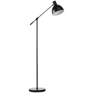 HOMCOM Stehlampe höhenverstellbar, Stehleuchte mit verstellbarem Schwenkarm, 40 W Standlampe exkl. Leuchtmittel, mit E27 Sockel, für Wohnzimmer, Schlafzimmer, Schwarz