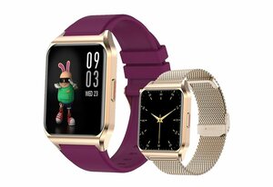 Mutoy Smartwatch, Fitness Tracker Uhr mit Anruffunktion für Damen Herren Smartwatch (1,69 Zoll HD Voll Touchscreen Zoll) Set, mit Wechselband aus wechem Silikon und Milanaise Uhrenarmbänder, i