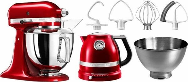 Bild 1 von KitchenAid Küchenmaschine Artisan 5KSM175PSECA, 300 W, 4,8 l Schüssel, mit Gratis Wasserkocher, 2. Schüssel, Flexirührer