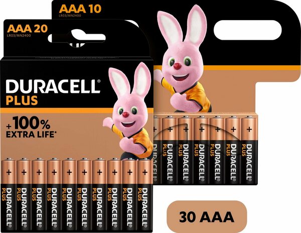 Bild 1 von Duracell »20+10 Pack: 30x Micro/AAA/LR03« Batterie, LR03 (1,5 V, 30 St), 1,5V