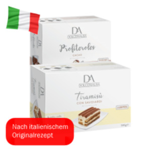 Dolceria Alba Profiteroles Cioccolato oder Tiramisu Savoiardi