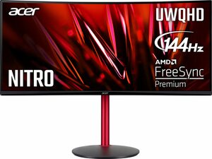 Acer Nitro XZ342CUP Curved-Gaming-Monitor (86,4 cm/34 ", 3440 x 1440 Pixel, UWQHD, 1 ms Reaktionszeit, 144 Hz, VA LCD)