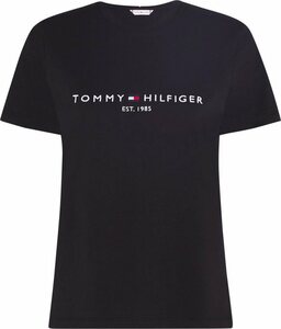 Tommy Hilfiger Rundhalsshirt »HERITAGE HILFIGER C-NK REG TEE« mit gesticktem Tommy Hilfiger Linear Logo-Schriftzug