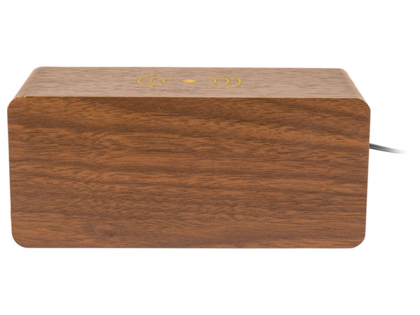 Bild 2 von AURIOL Digitaler Holzwecker mit Qi®-Ladestation, dekoratives Holzgehäuse