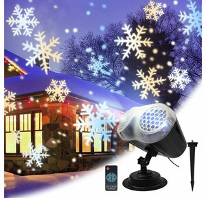 GelldG »Projektor Weihnachten LED Projektor Weihnachten mit IP65 Wasserdicht und Timer, Projektionslampe mit Schneeflocken 54m² für Weihnachtsgeschenke, Innen und Außen Deko Schnee« Portabl