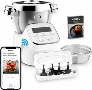 Krups Küchenmaschine mit Kochfunktion HP60A1 i Prep&Cook Gourmet XL, 1550 W, 4,5 l Schüssel