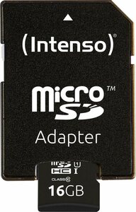 Intenso »microSDHC UHS-I Premium + SD-Adapter« Speicherkarte (16 GB, 45 MB/s Lesegeschwindigkeit)