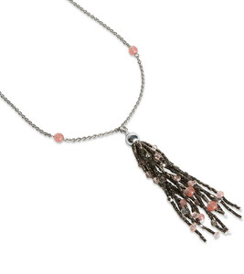 PEARLS FOR GIRLS Frauen Kette gelungene Halskette mit Quaste Schmuckstück Silber