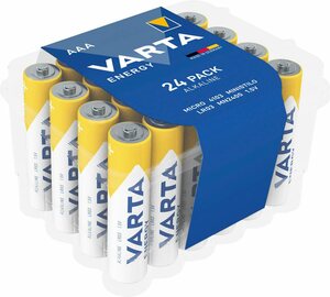 VARTA »Energy AAA Micro LR3« Batterie, LR03, 24er Pack Alkaline Batterien - Made in Germany - ideal für Spielzeug Taschenlampe und andere batteriebetriebene Geräte
