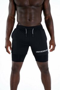 Universum Sportwear Sporthose »Kurze Hose mit versteckter Handytasche« Shorts mit funktioneller Unterziehhose