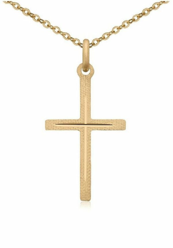 Bild 1 von Firetti Kette mit Anhänger »Kreuz, diamantiert, Gelbgold«