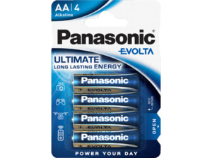 PANASONIC LR6EGE/4BP Evolta AA Batterie, Alkaline, 1.5 Volt