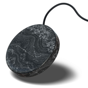 Einova Wireless Charging Stone, Black Marble, 10 Watt schnelles kabelloses Ladepad, aus echtem Naturstein, incl. Netzteil