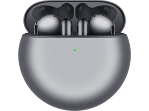 HUAWEI 55034496 FREEBUDS 4 True Wireless (WIRED CASE), In-ear Kopfhörer Bluetooth Silver Frost
