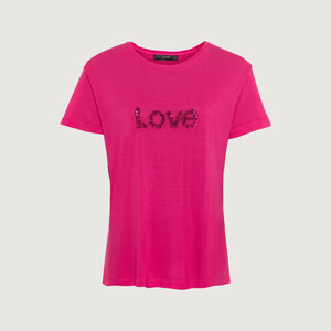 T-Shirt mit "Love"-Wording aus Pailletten