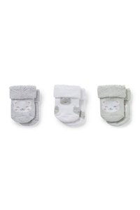 C&A Multipack 3er-Kätzchen-Baby-Socken mit Motiv-Winter, Weiß, Größe: 10-11