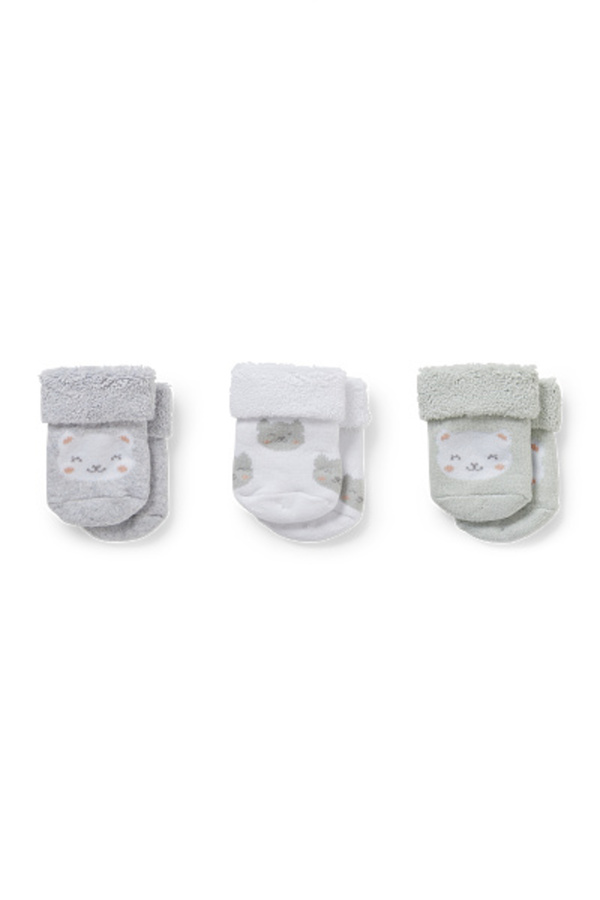Bild 1 von C&A Multipack 3er-Kätzchen-Baby-Socken mit Motiv-Winter, Weiß, Größe: 10-11