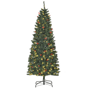 HOMCOM künstlicher Weihnachtsbaum 180 cm mit 250 LED-Leuchten 628 Astspitzen Christbaum Tannenbaum P