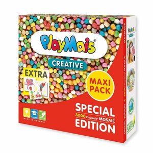 PlayMais Kreativset »PlayMais MAXI PACK Creative für Kinder ab 3 Jahren, Motorik-Spielzeug mit 3.000 PlayMais & Vorlagen, Fördert Kreativität & Feinmotorik«, (3000-tlg)
