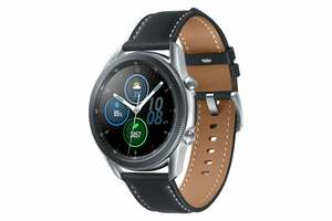 Samsung Galaxy Watch3 45mm mystic silver Smartwatch (Bluetooth, Pulsmessung, Schlafrequenzanalyse, bis zu 56 Stunden Akkulaufzeit, silber)
