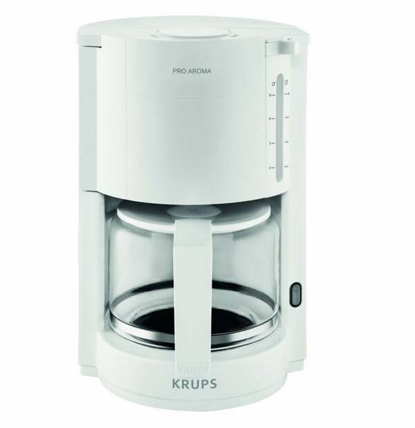 Bild 1 von KRUPS KRU F 309 01 ProAroma Filterkaffeemaschine (1,25 Liter, 10-15 Tassen, Warmhalteplatte, Glaskanne, Tropfstopp, Schwenkfilter)